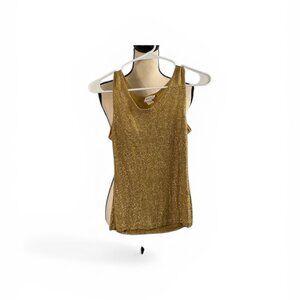 Jonden Gold Metallic Tank Top – Made in USA Shimmer Knit (XS/S